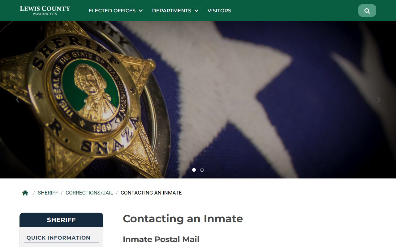 Lewis County Jail inmate mail rules with scanned-mail and legal-mail addresses