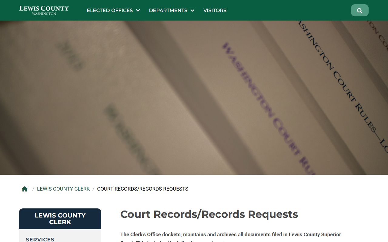 Lewis County court records after jail arrest clerk records page