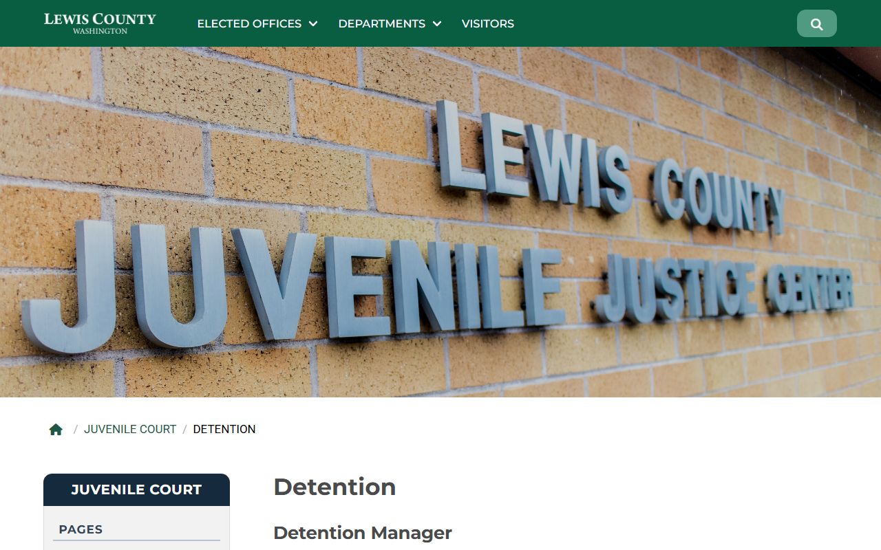 Lewis County Juvenile Detention county contact page